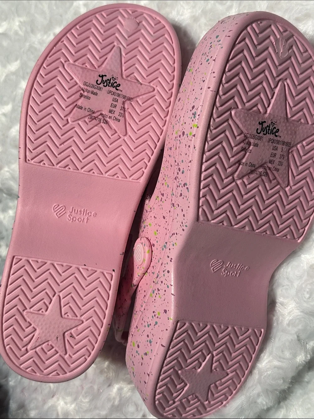 Justice Pink Star-Cut Splash Sandals